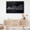 Framed Da Nang Vietnam Wall Art for Living Room - Dark