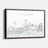 Framed Dallas Texas Canvas Print - Main - Light