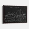 Framed Des Moines Canvas Print - Main - Dark