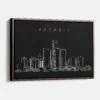 Framed Detroit Canvas Print - Main - Dark