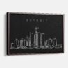 Framed Detroit Canvas Print - Main - Dark