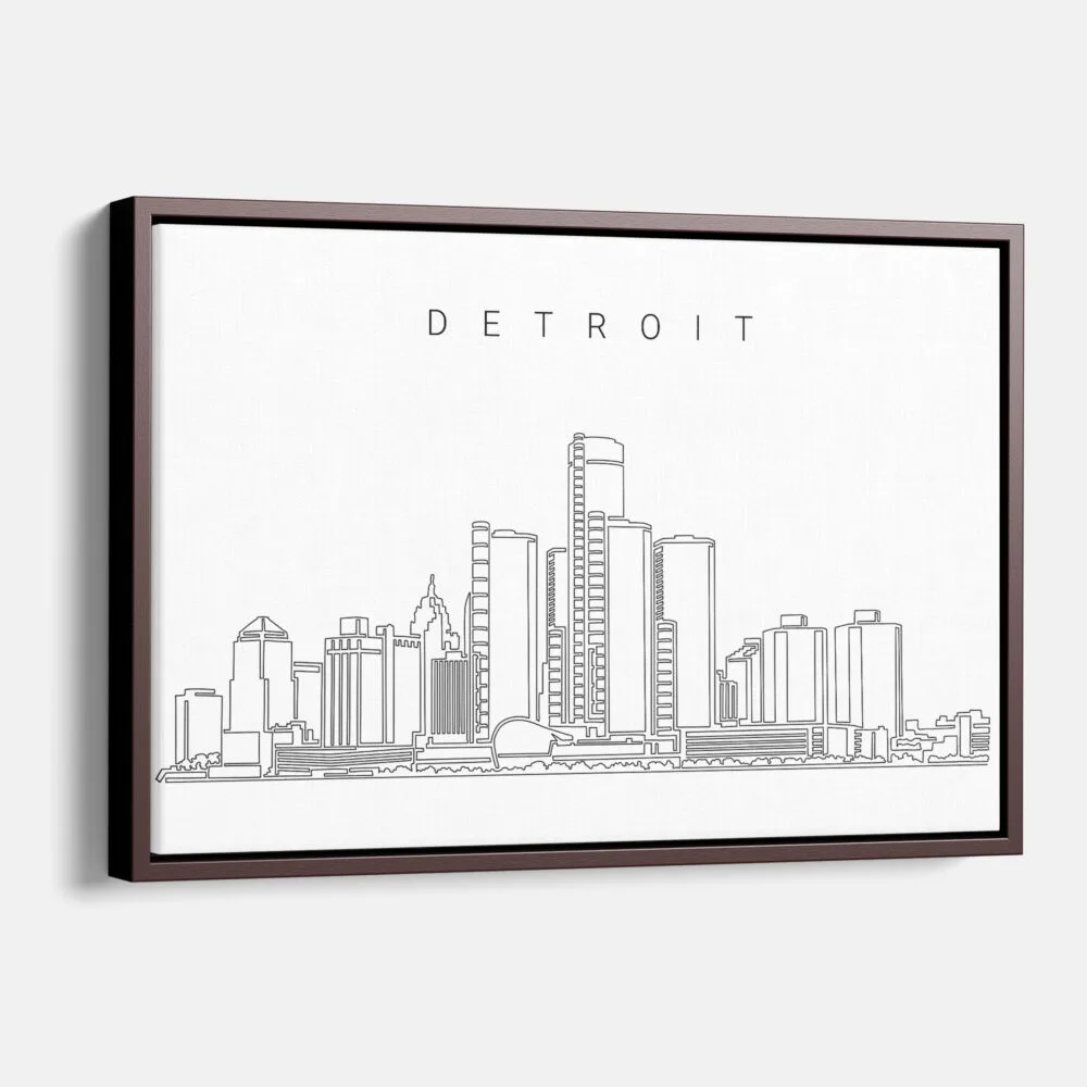 Framed Detroit Canvas Print - Main - Light