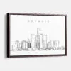 Framed Detroit Canvas Print - Main - Light