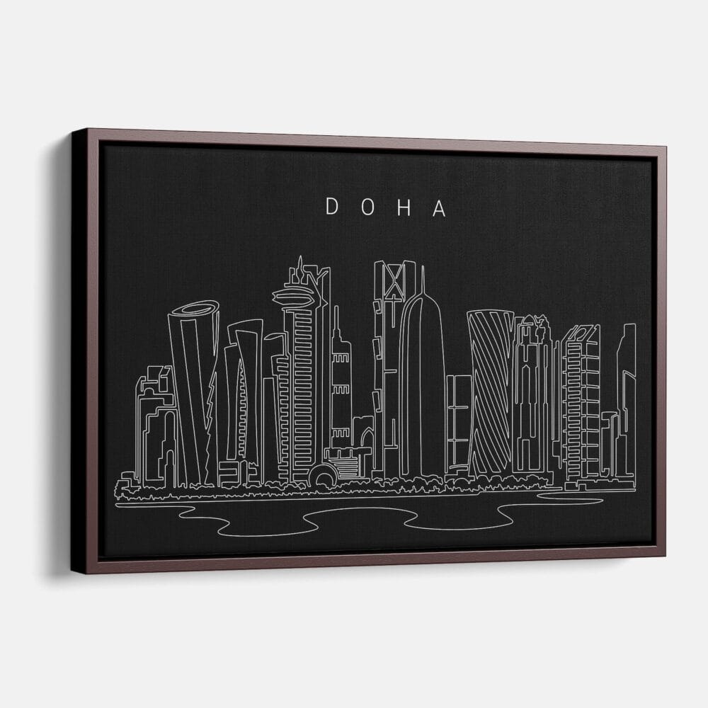 Framed Doha Canvas Print - Main - Dark Framed Doha Canvas Print - Main - Dark