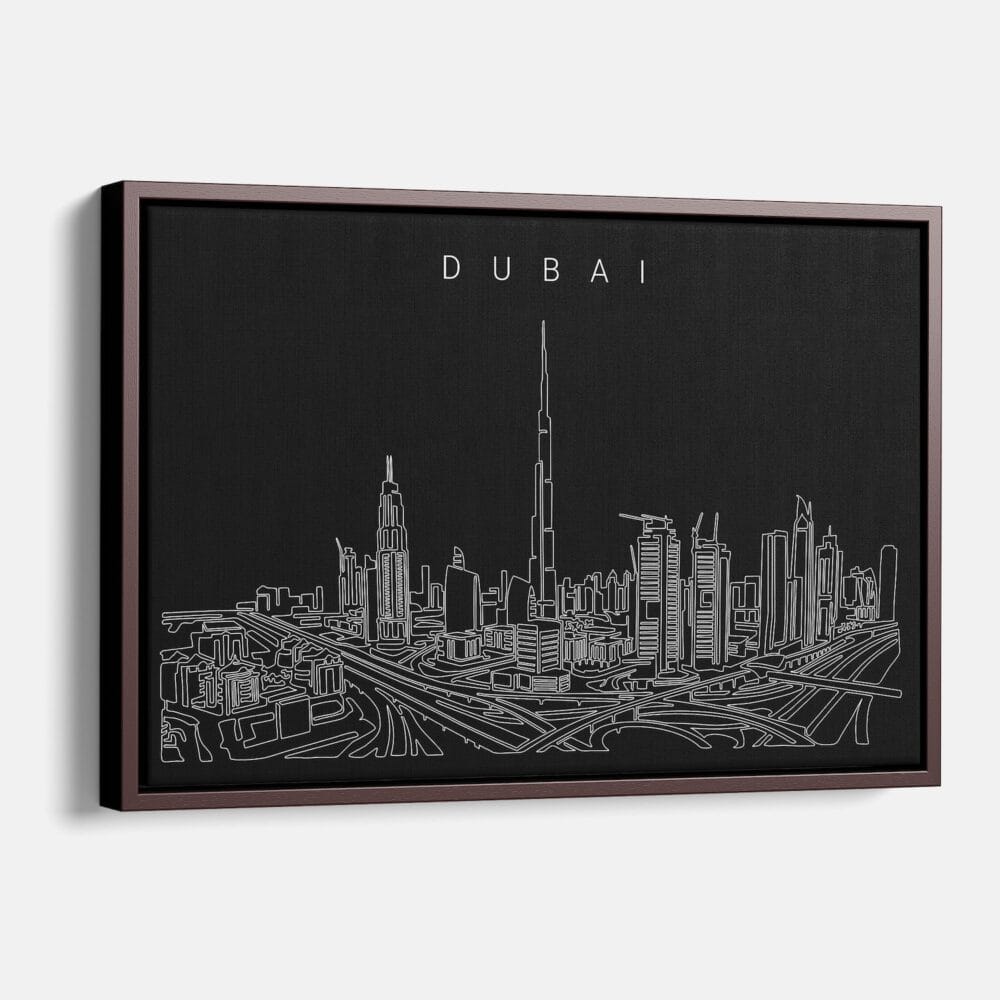 Framed Dubai Canvas Print - Main - Dark Framed Dubai Canvas Print - Main - Dark