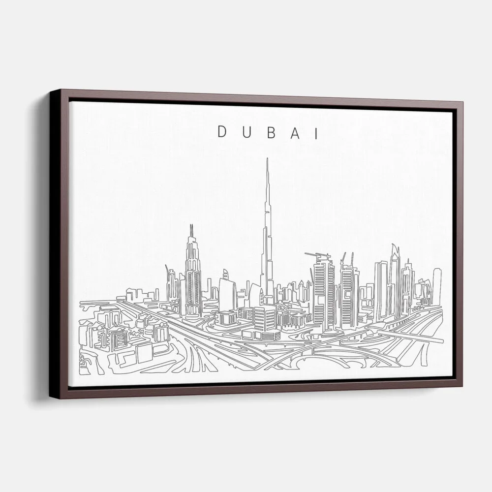 Framed Dubai Canvas Print - Main - Light Framed Dubai Canvas Print - Main - Light