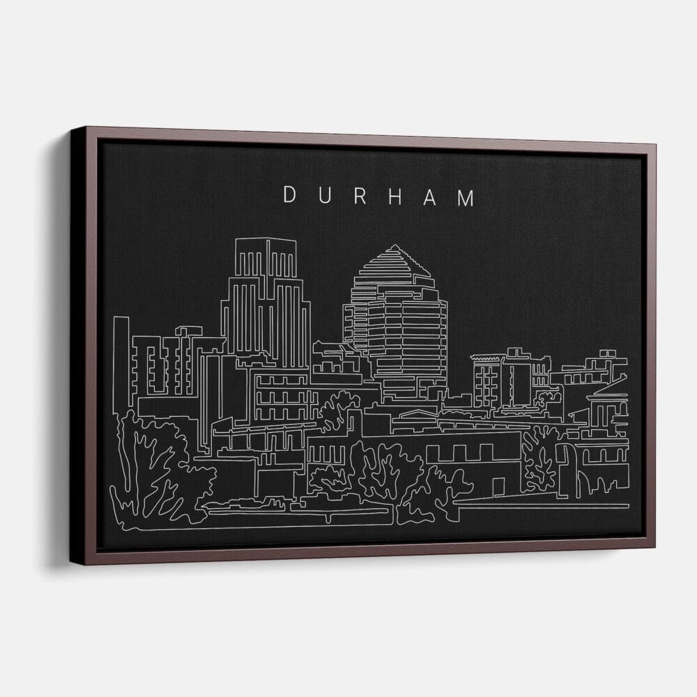 Framed Durham NC Canvas Print - Main - Dark Framed Durham NC Canvas Print - Main - Dark