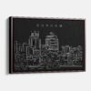 Framed Durham NC Canvas Print - Main - Dark