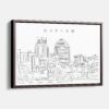 Framed Durham NC Canvas Print - Main - Light