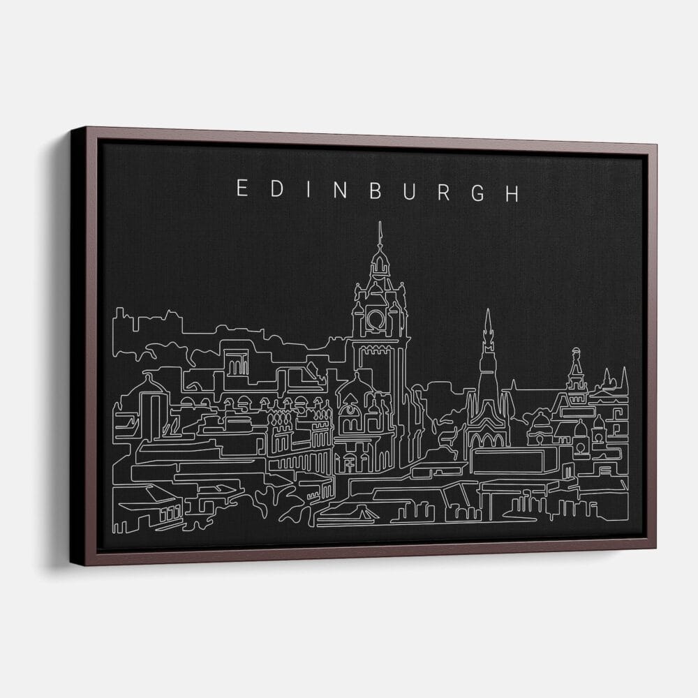 Framed Edinburgh Canvas Print - Main - Dark Framed Edinburgh Canvas Print - Main - Dark