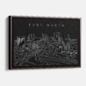 Framed Fort Worth Canvas Print - Main - Dark