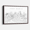 Framed Fort Worth Canvas Print - Main - Light
