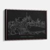 Framed Frankfurt Main Canvas Print - Main - Dark