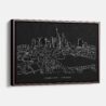 Framed Frankfurt Main Canvas Print - Main - Dark