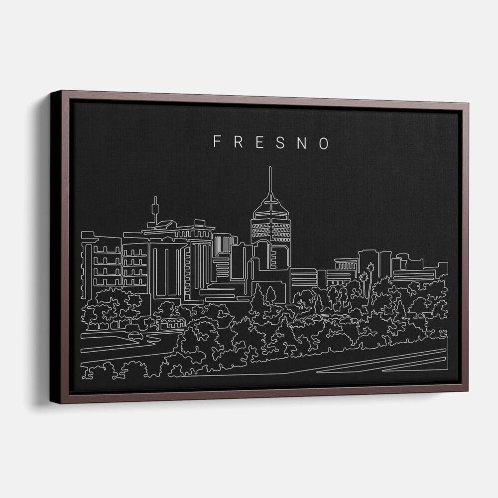 Framed Fresno Canvas Print - Main - Dark Framed Fresno Canvas Print - Main - Dark