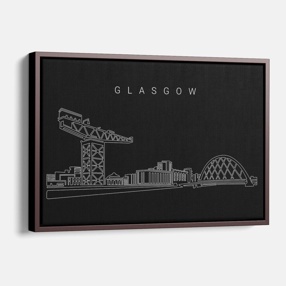 Framed Glasgow Canvas Print - Main - Dark Framed Glasgow Canvas Print - Main - Dark