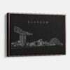 Framed Glasgow Canvas Print - Main - Dark