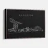 Framed Glasgow Canvas Print - Main - Dark
