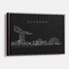 Framed Glasgow Canvas Print - Main - Dark