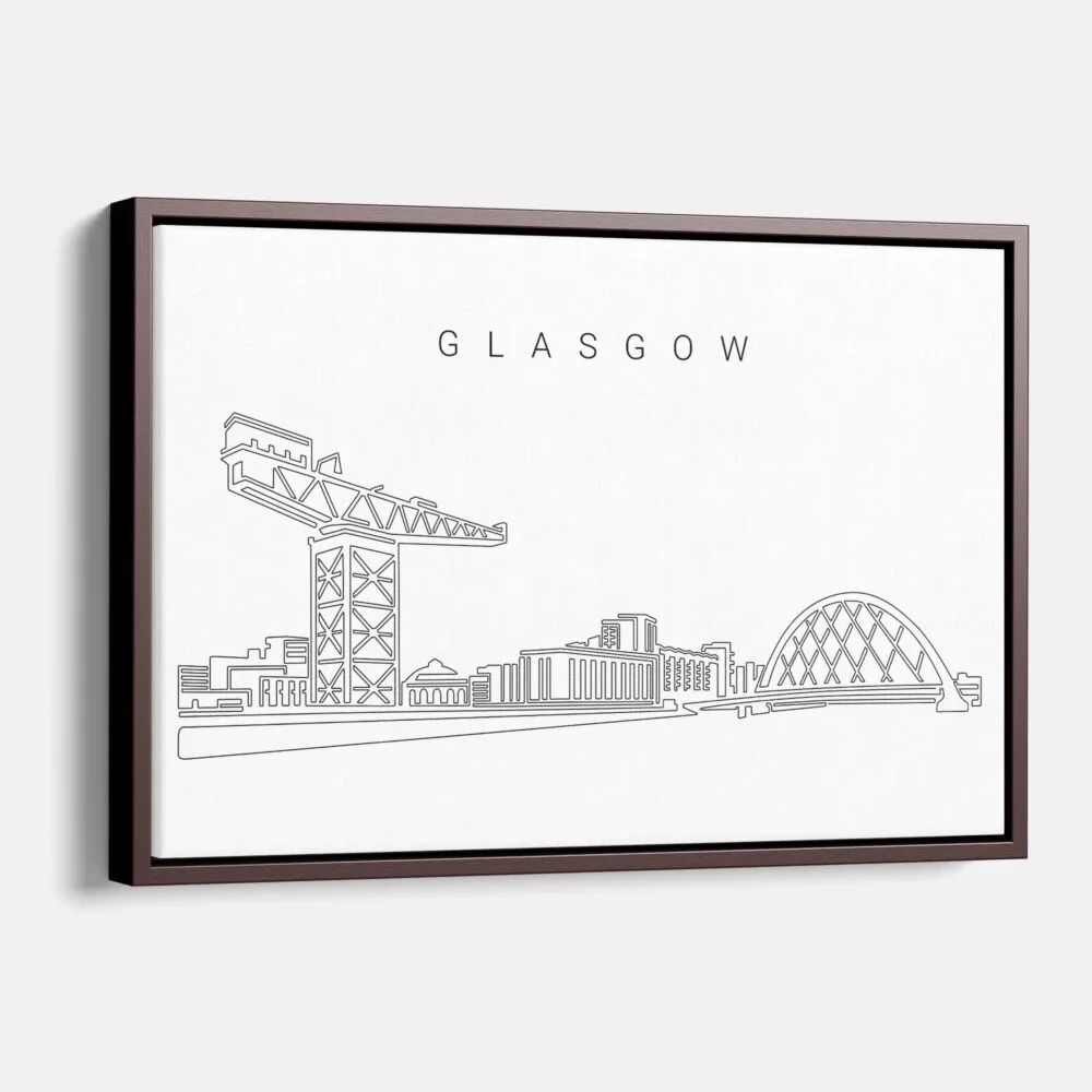 Framed Glasgow Canvas Print - Main - Light