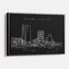 Framed Grand Rapids Canvas Print - Main - Dark