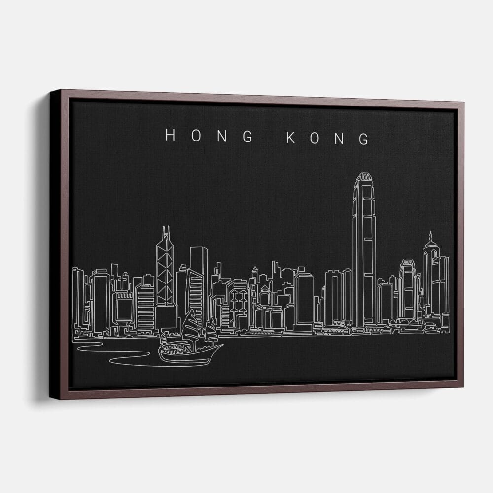 Framed Hong Kong Canvas Print - Main - Dark Framed Hong Kong Canvas Print - Main - Dark