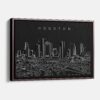 Framed Houston Texas Canvas Print - Main - Dark