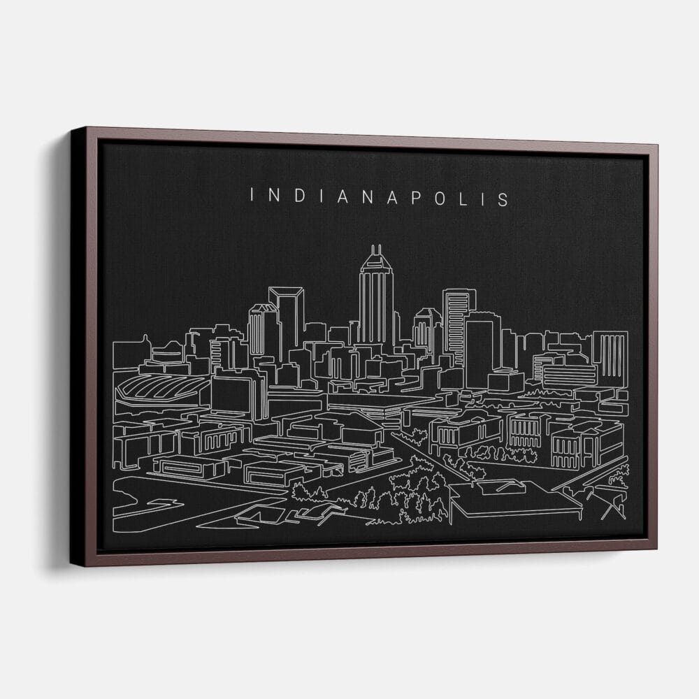 Framed Indianapolis Canvas Print - Main - Dark Framed Indianapolis Canvas Print - Main - Dark