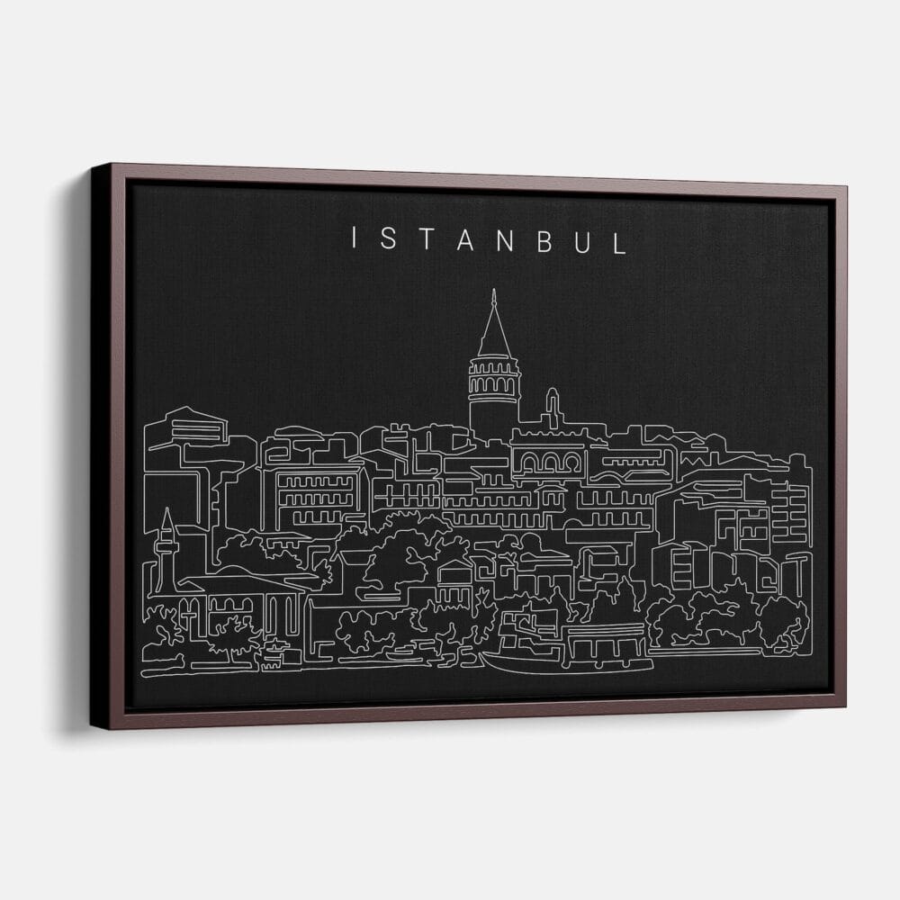 Framed Istanbul Canvas Print - Main - Dark Framed Istanbul Canvas Print - Main - Dark