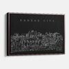 Framed Kansas City Canvas Print - Main - Dark