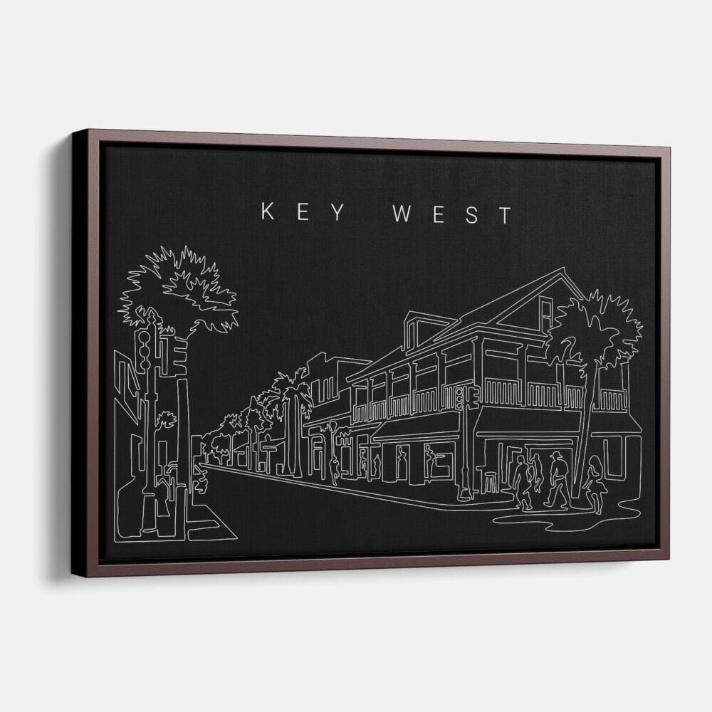 Framed Key West Canvas Print - Main - Dark Framed Key West Canvas Print - Main - Dark