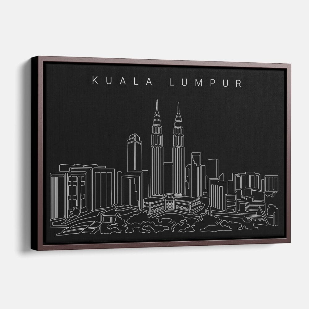 Framed Kuala Lumpur Canvas Print - Main - Dark Framed Kuala Lumpur Canvas Print - Main - Dark