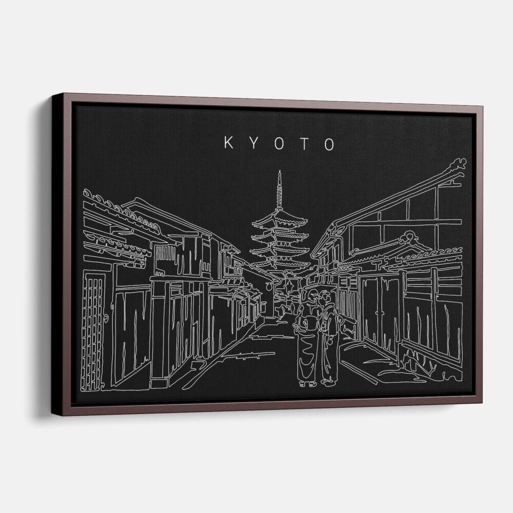 Framed Kyoto Canvas Print - Main - Dark Framed Kyoto Canvas Print - Main - Dark