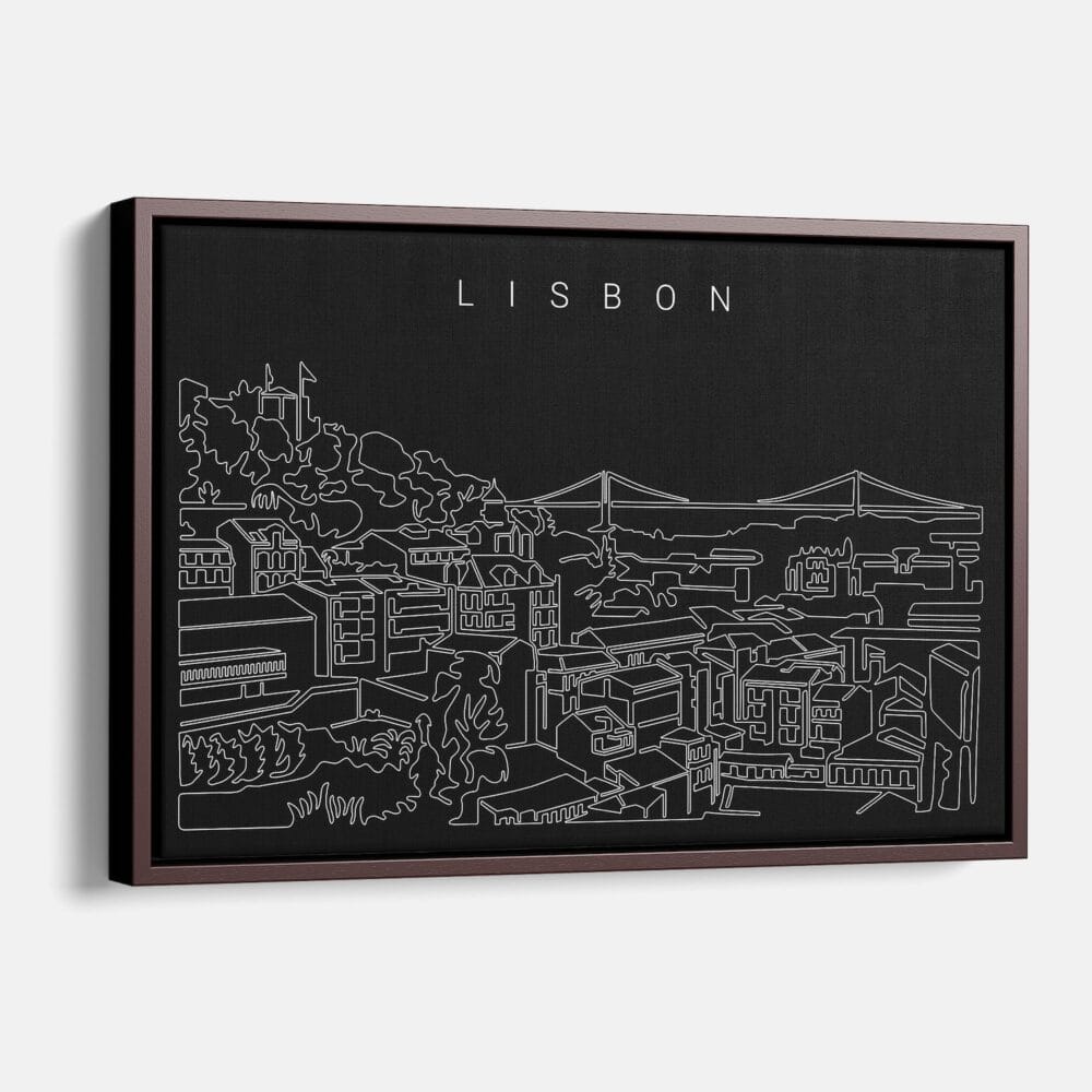 Framed Lisbon Canvas Print - Main - Dark Framed Lisbon Canvas Print - Main - Dark