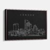 Framed London Skyline Canvas Print - Main - Dark