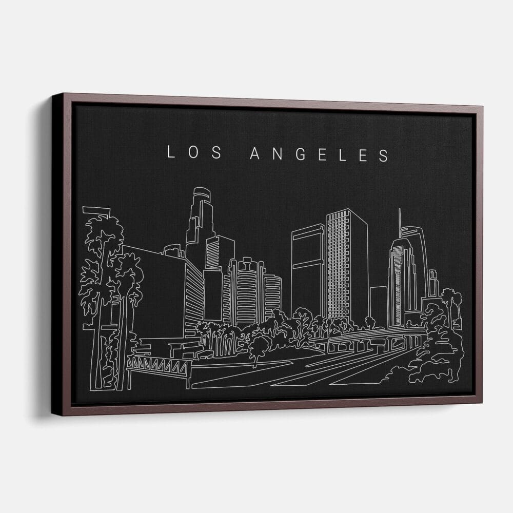 Framed Los Angeles Canvas Print - Main - Dark Framed Los Angeles Canvas Print - Main - Dark