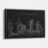 Framed Los Angeles Canvas Print - Main - Dark