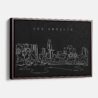 Framed Los Angeles Skyline Canvas Print - Main - Dark
