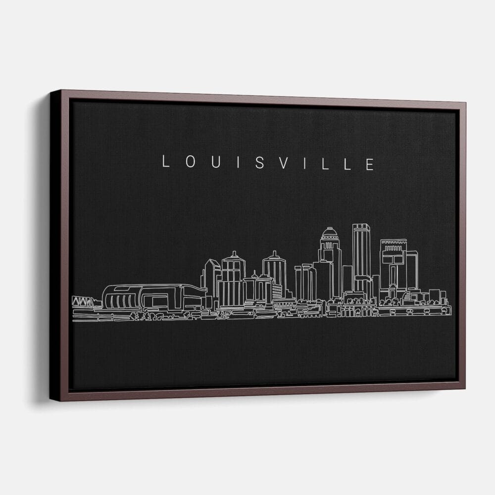 Framed Louisville Canvas Print - Main - Dark Framed Louisville Canvas Print - Main - Dark