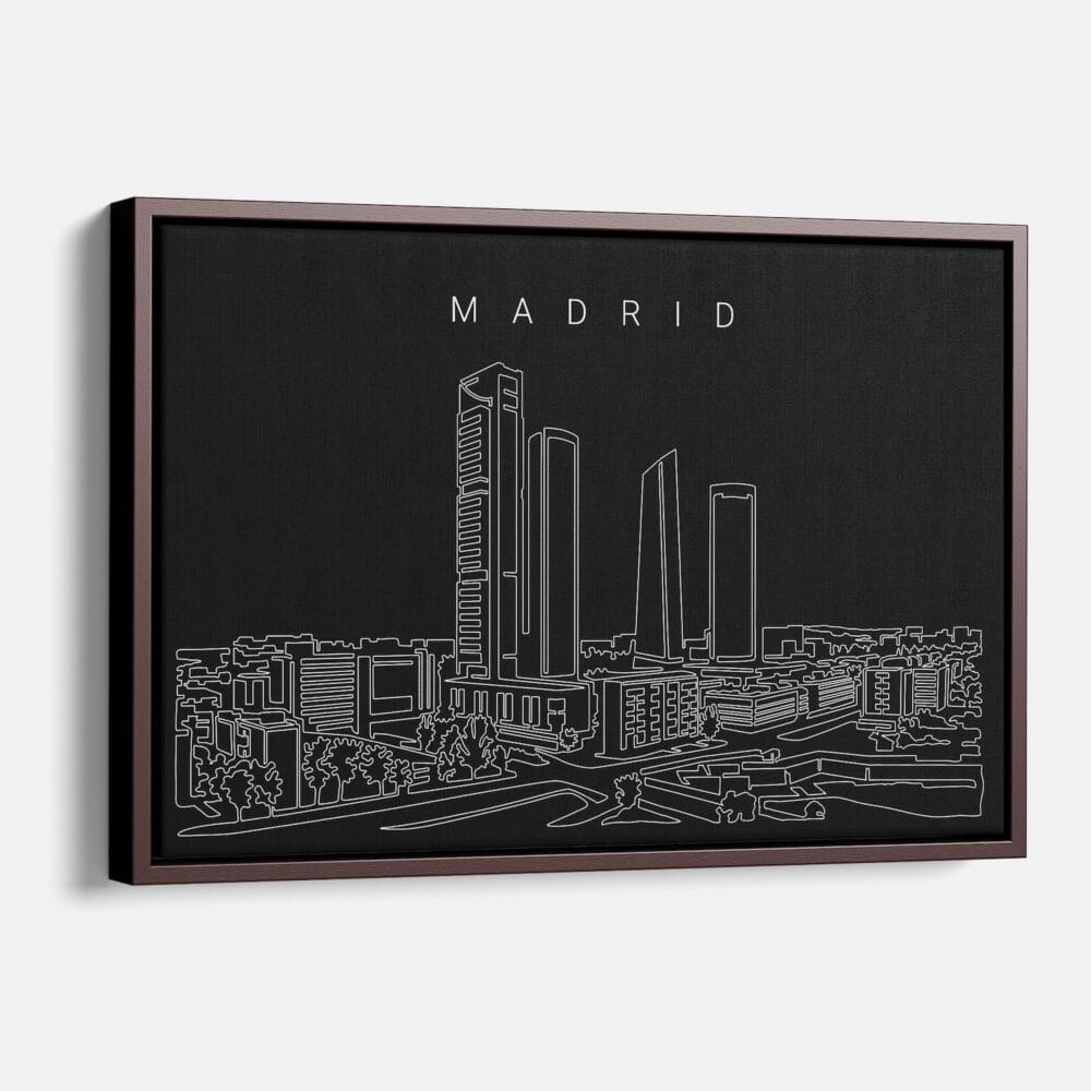 Framed Madrid Canvas Print - Main - Dark Framed Madrid Canvas Print - Main - Dark