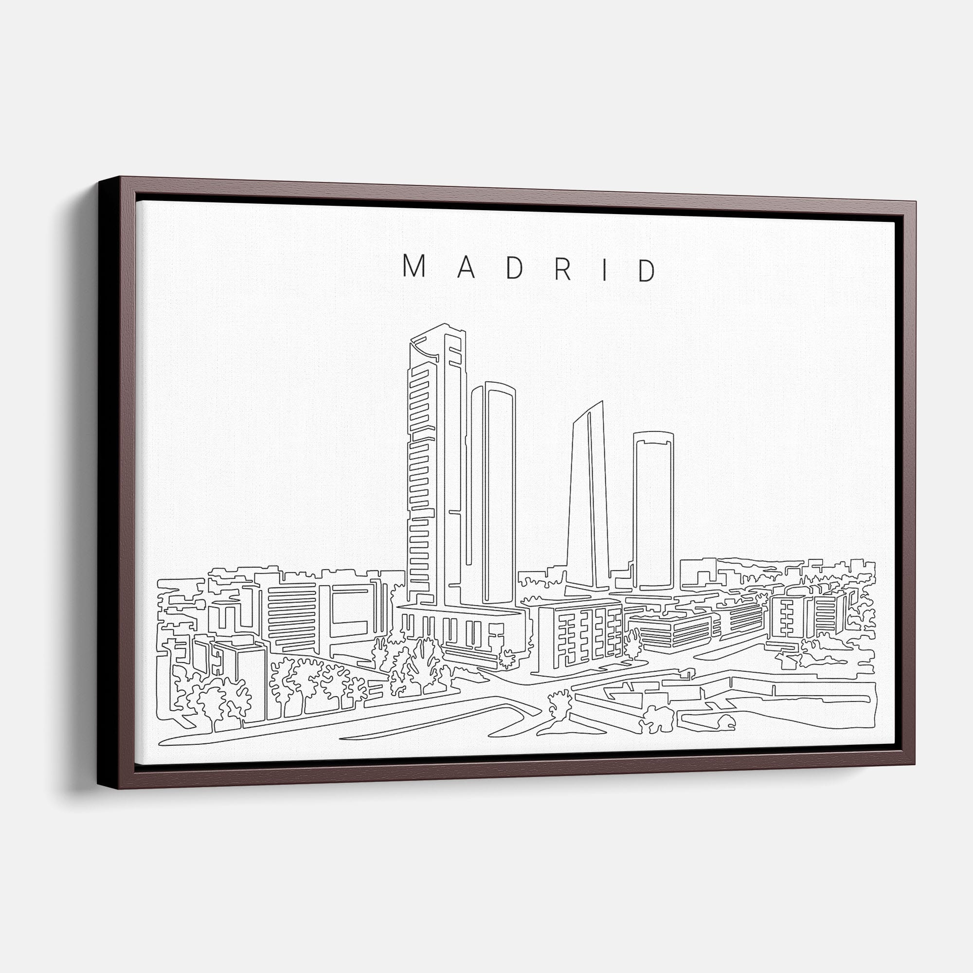 Spain Madrid Skyline Canvas Print