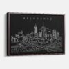 Framed Melbourne Canvas Print - Main - Dark