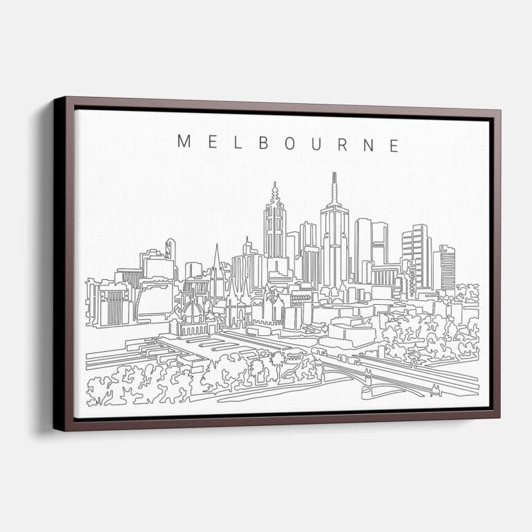 Framed Melbourne Canvas Print Main Light