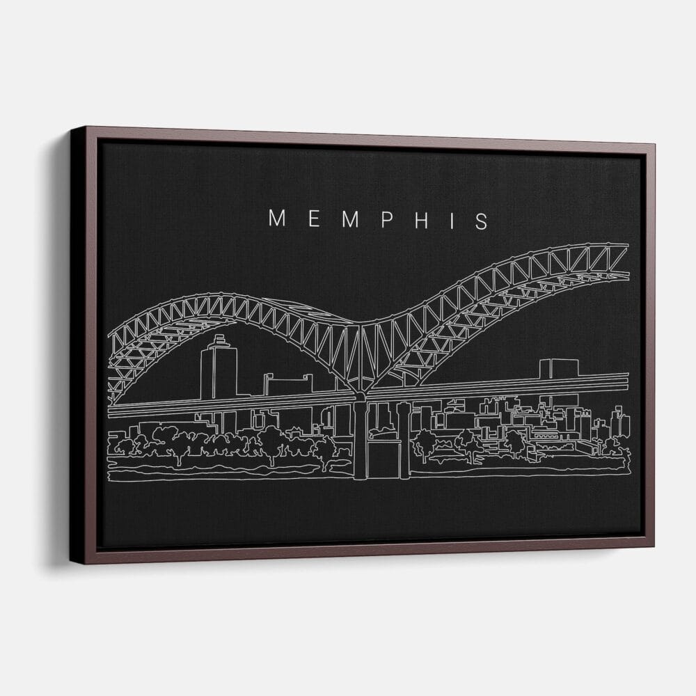 Framed Memphis Canvas Print - Main - Dark Framed Memphis Canvas Print - Main - Dark
