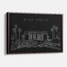 Framed Mesa Temple Canvas Print - Main - Dark