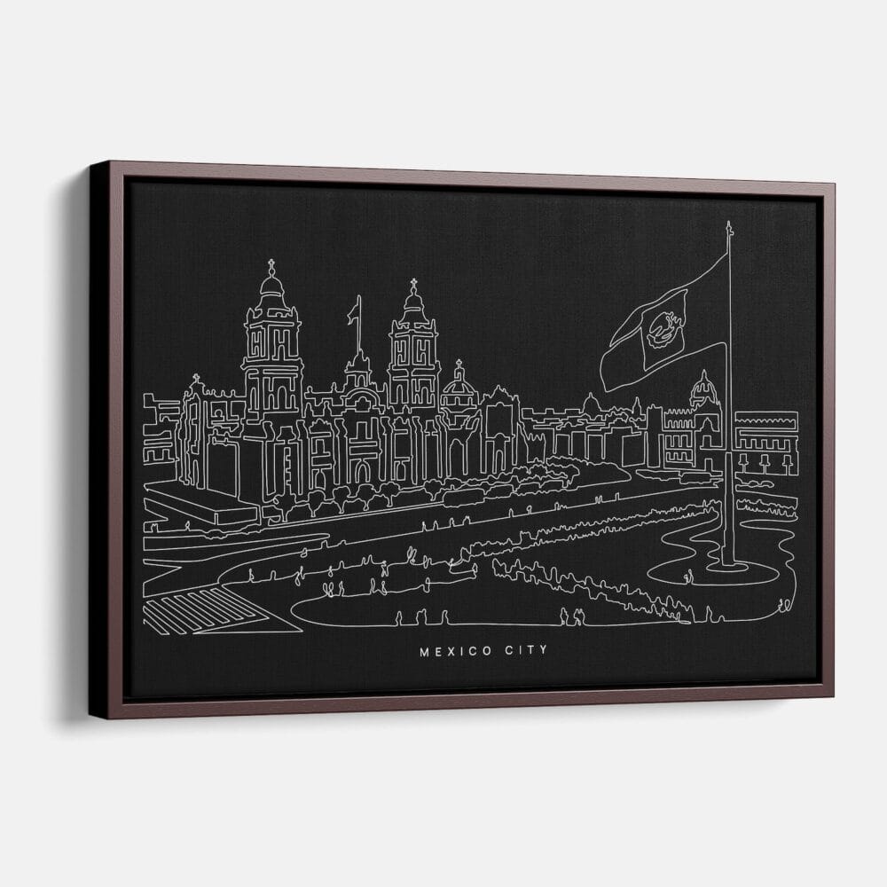Framed Mexico City Canvas Print - Main - Dark Framed Mexico City Canvas Print - Main - Dark