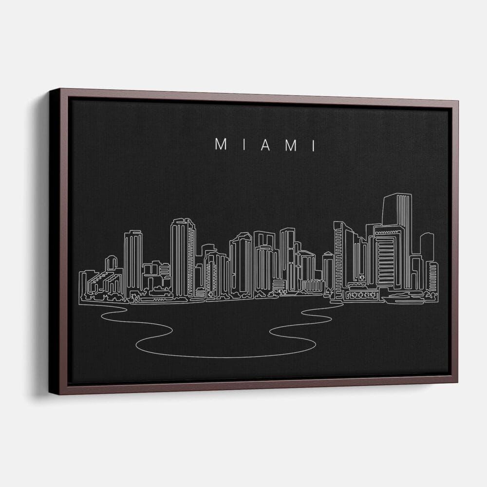 Framed Miami Canvas Print - Main - Dark Framed Miami Canvas Print - Main - Dark