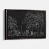 Framed Miami Skyline Canvas Print - Main - Dark