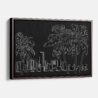 Framed Miami Skyline Canvas Print - Main - Dark