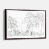 Framed Miami Skyline Canvas Print - Main - Light
